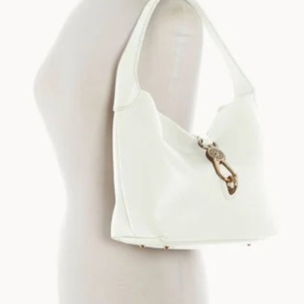 Dooney & Bourke Pebble Leather Small Logo LockSac White